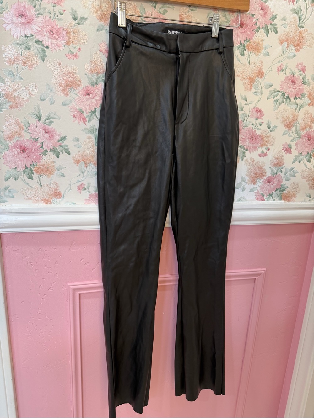Black Faux Leather  Pants